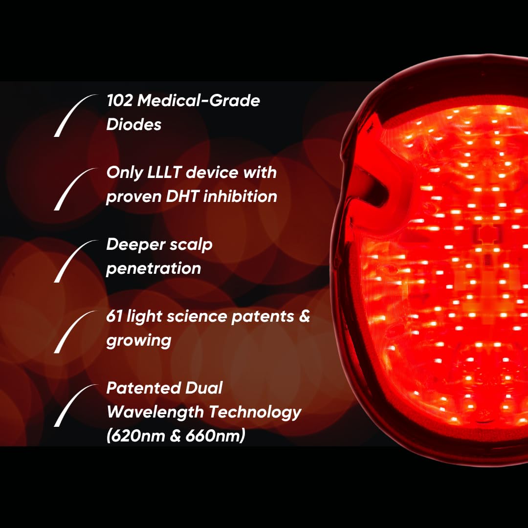 REVIAN Lyte Cap Hair Growth Device LED Wireless FDA Cleared Red Light Therapy, Hair Loss Treatment for Men + Women, Thinning, Regrowth & Alopecia