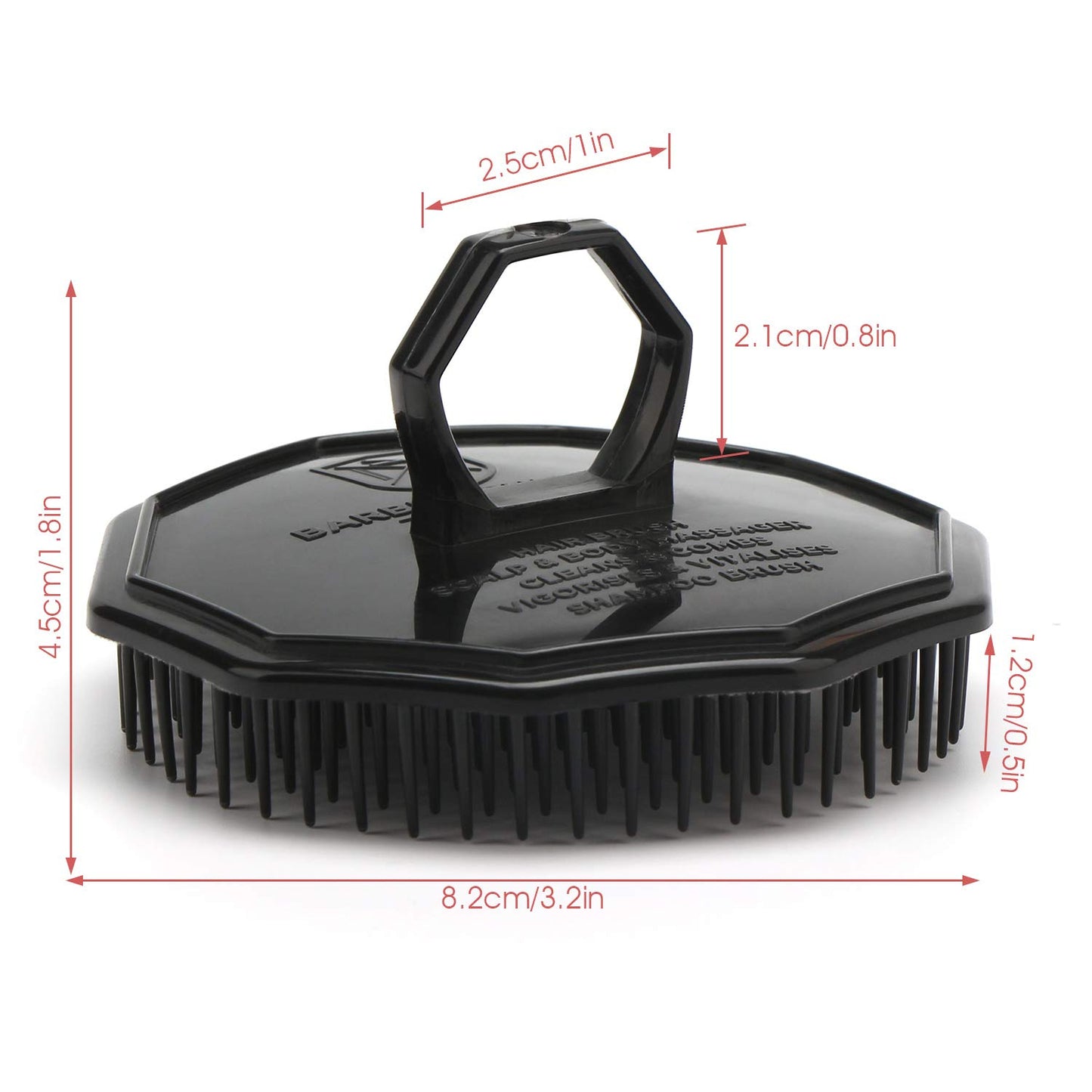 Scalp Massage Shampoo Brush, Segbeauty 4pcs Massage Hair Brushes Floriated Shower Comb for Deep Cleaning Hair Men's Hand Brush Growth Beard Brush Pet Grooming Brushes (Black(Ringed Handle))