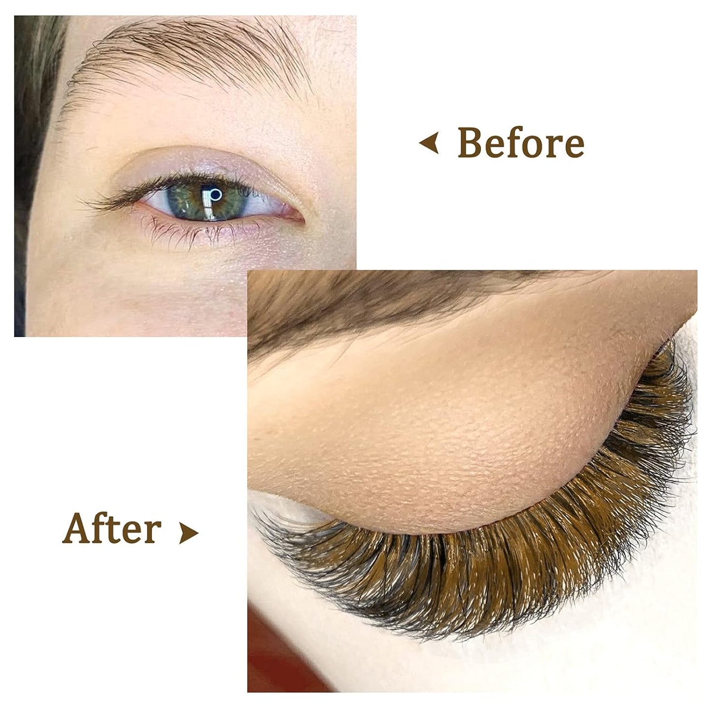 Volume Lash Extensions 0.07mm D Curl 15-20mm Brown Eyelash Extensions Easy Fan 2D-20D Self Fanning Color Lashes (Brown 0.07 D 15-20mm)