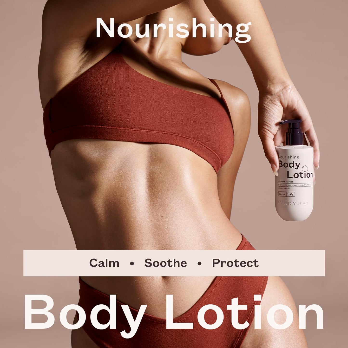 frank body Nourishing Body Lotion | Decadent Cream for Gentle, Calming & Long-Lasting Hydration | Oat Extract, Avocado Oil & Squalane | Sandalwood & Vanilla Scent | Vegan & Cruelty Free | 250ml