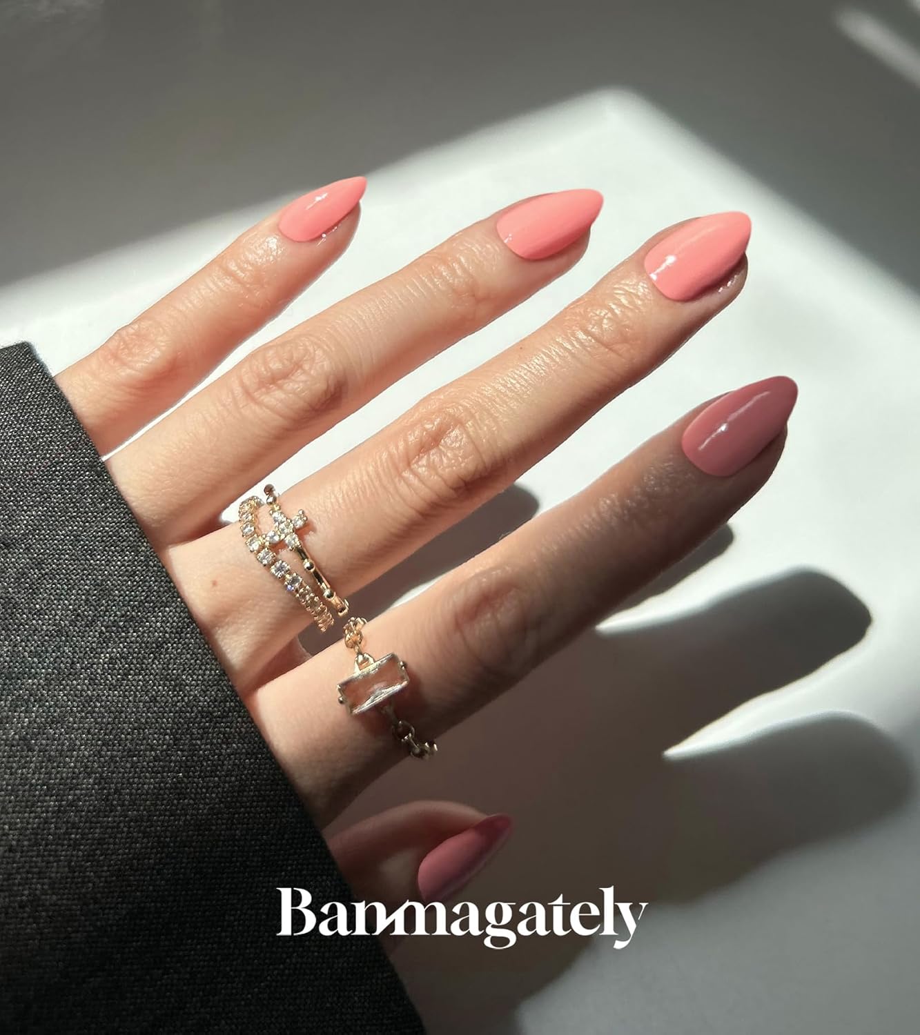 Nail Polish Strips, 20Pcs Salon Quality Gel Nail Stickers, Easy Long Lasting Wraps for Short Nails no UV Light Needed (Pink)