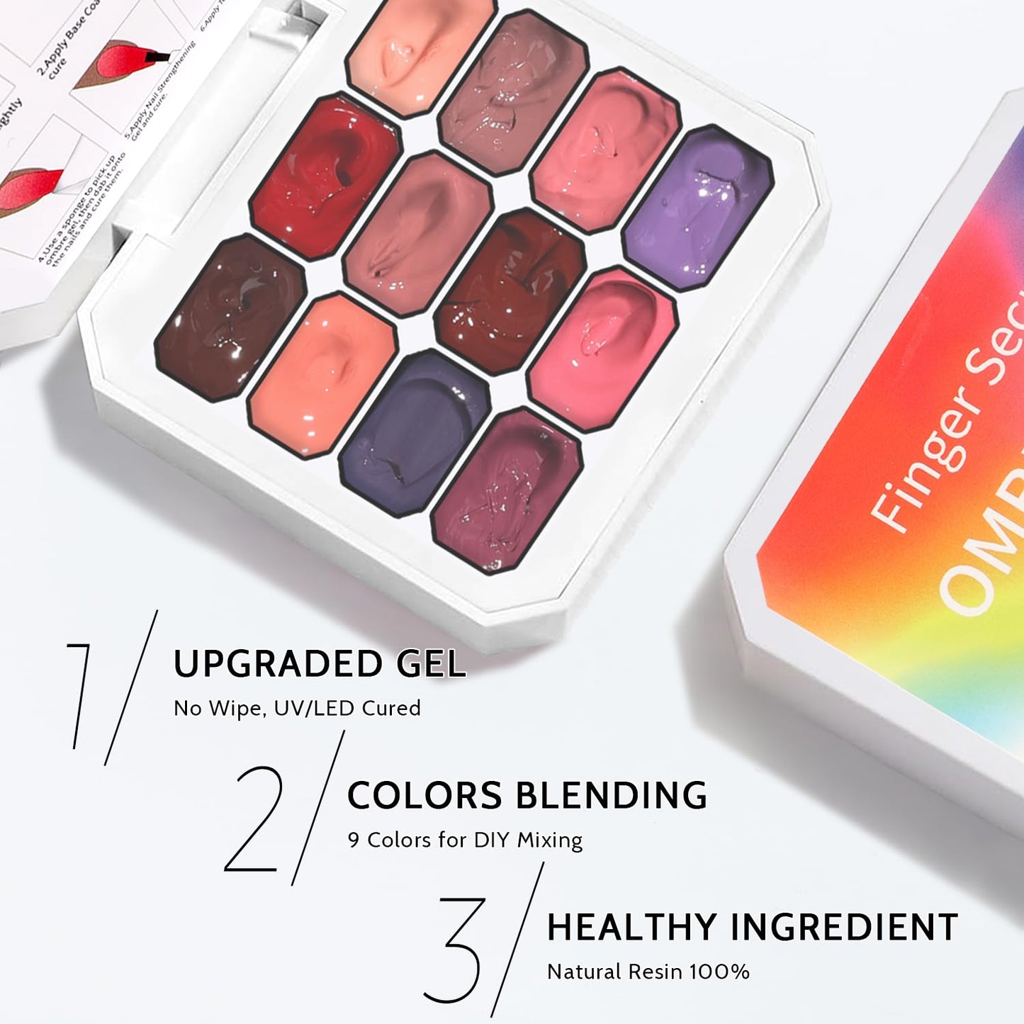 Sponge Pat Paint Nail Gel, Ombre Nails Gradient Gel Nail Blush Blooming Aura Nails Drawing Stripper Floral Painting DIY Nail Art, No Wipe, UV/LED Curing (12 Colors G)