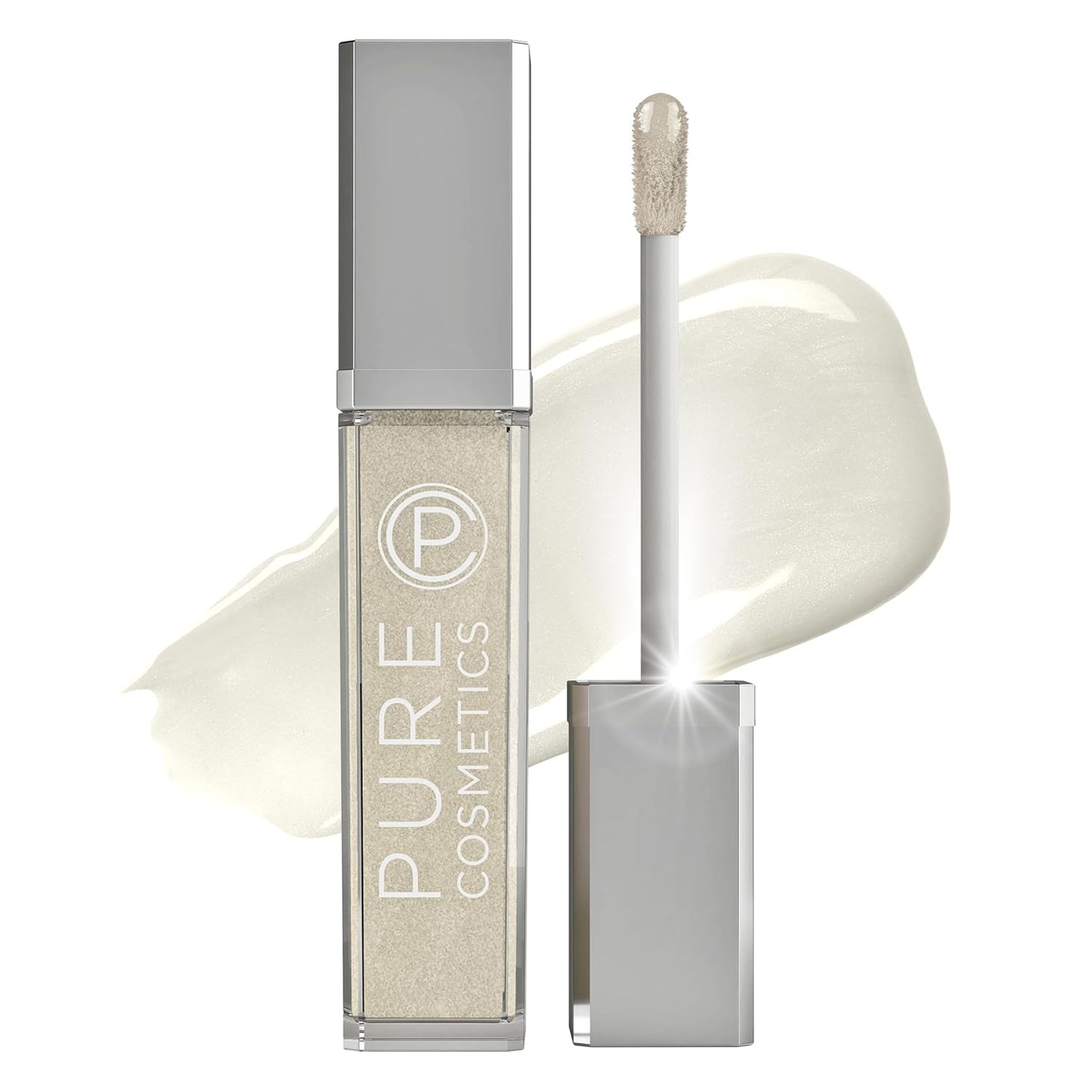 Pure Cosmetics Pure Illumination Lip Gloss - LED-lit Applicator w/Side Mirror - Non-Sticky, Moisturizing & Hydrating Lip Glosses - Soothes & Heals Dried Chapped Lips (Clear)