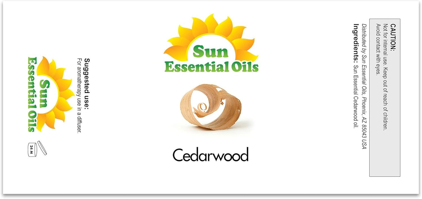 Sun Essential Oils 2oz - Cedarwood Essential Oil - 2 Fluid Ounces