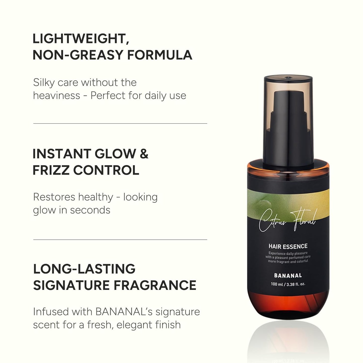 Perfumed Hair Oil & Serum – Korean Hair Essence Oil for Frizzy Hair, Shine & Damage Repair – Argan Oils & Amino Acids – Sulfate & Paraben-Free – Citrus Floral, 100ml / 3.38 fl oz