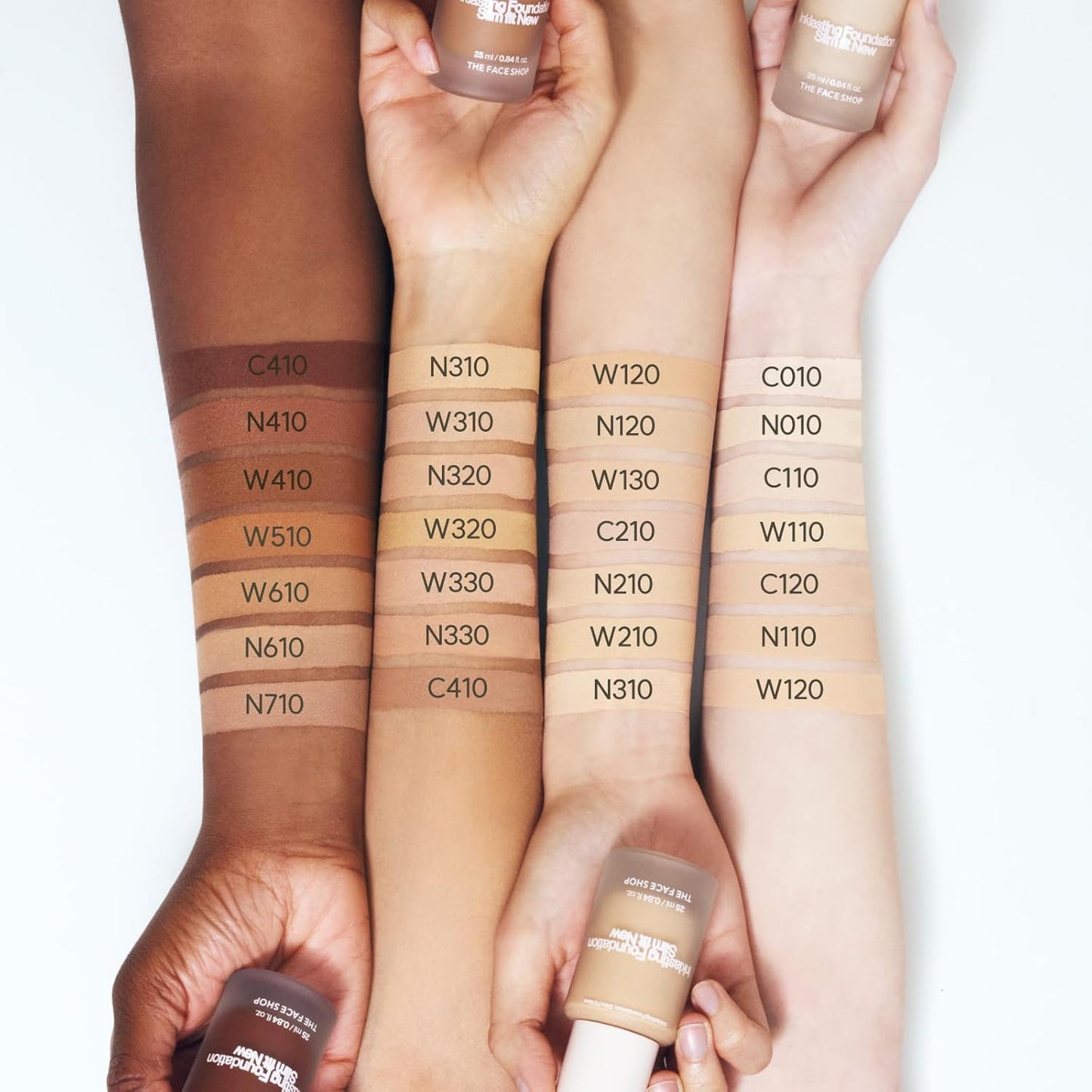 THE FACE SHOP Ink Lasting Liquid Foundation, Full Coverage, 72‑Hour Wear Semi‑Matte Finish, Makeup with Bakuchiol, N310 Almond, 0.84 Fl. Oz.