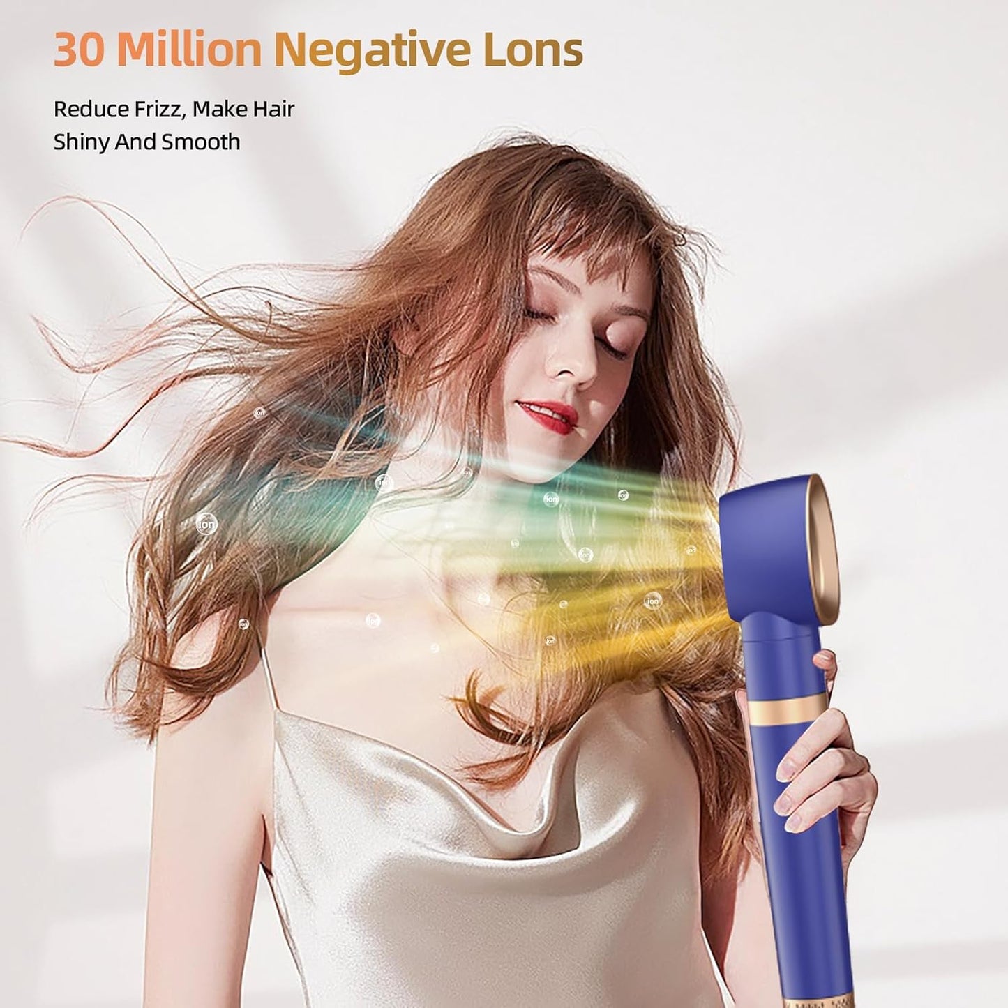 T-GOGO Hair Dryer Brush Professional: 6 in 1 Hot Air Hair Styler & Dryer Set, Powerful Hair Air Curling Iron High-Speed Negative Ionic Blow Dryer, Auto-Wrap, No Heat Damage (Blue)