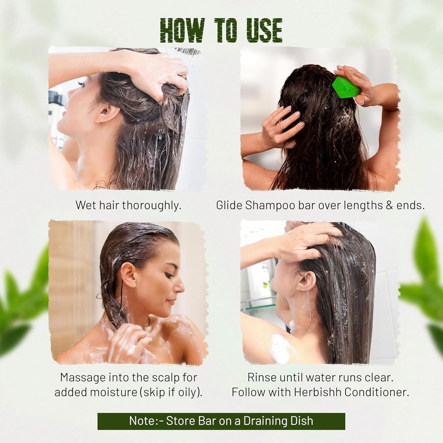 Herbishh Tea Tree & Mint Shampoo Bar – Tea Tree Oil Soap Bar for Oily Hair & Scalp Cleanse – Solid Travel Size Shampoo for Men & Women – Minty Deep Cleansing, 3.53 oz pk of 2