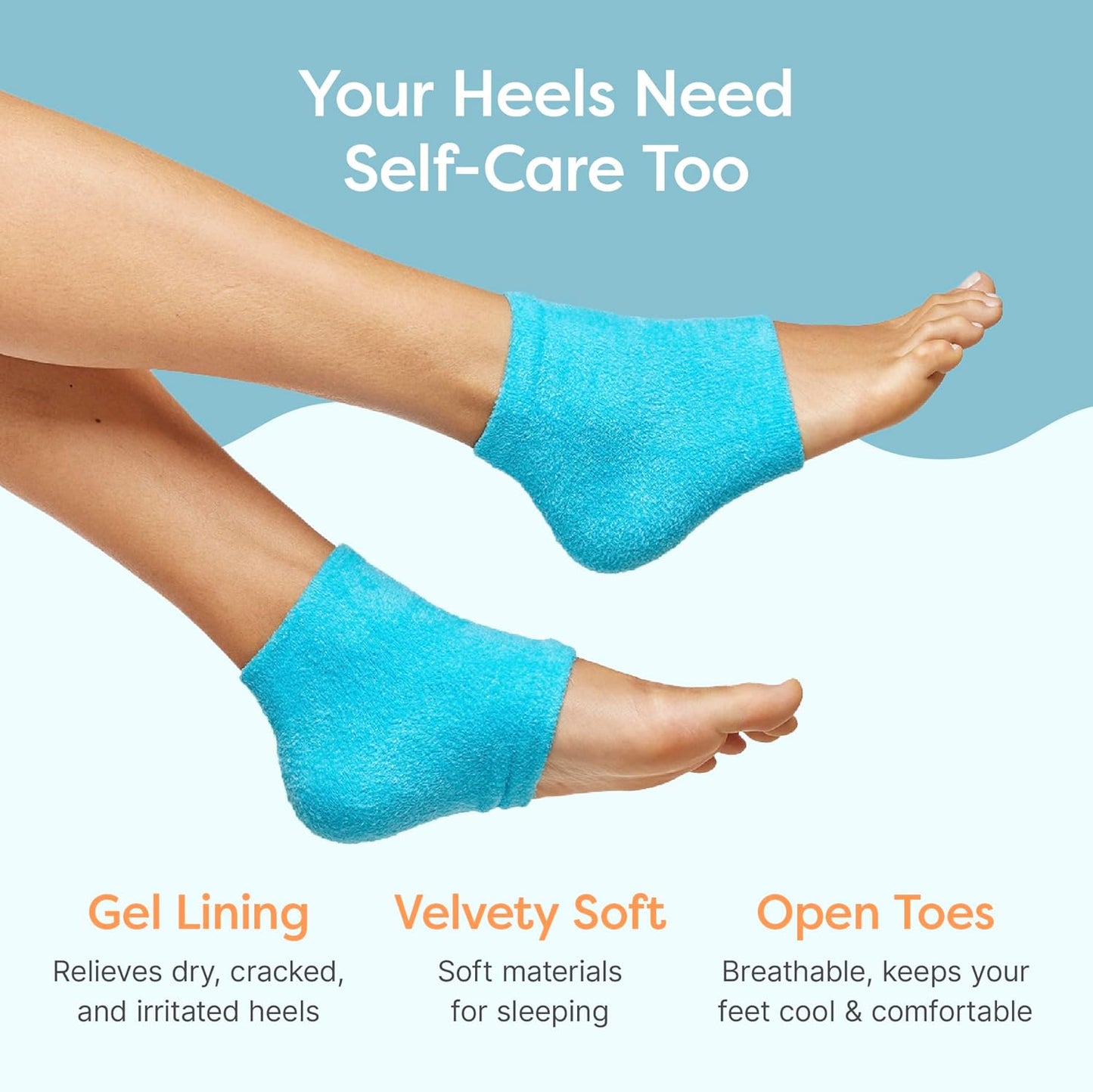 ZenToes Moisturizing Fuzzy Sleep Socks with Vitamin E, Olive Oil and Jojoba Seed Oil to Soften and Hydrate Dry Cracked Heels (Regular, Blue and Pink)