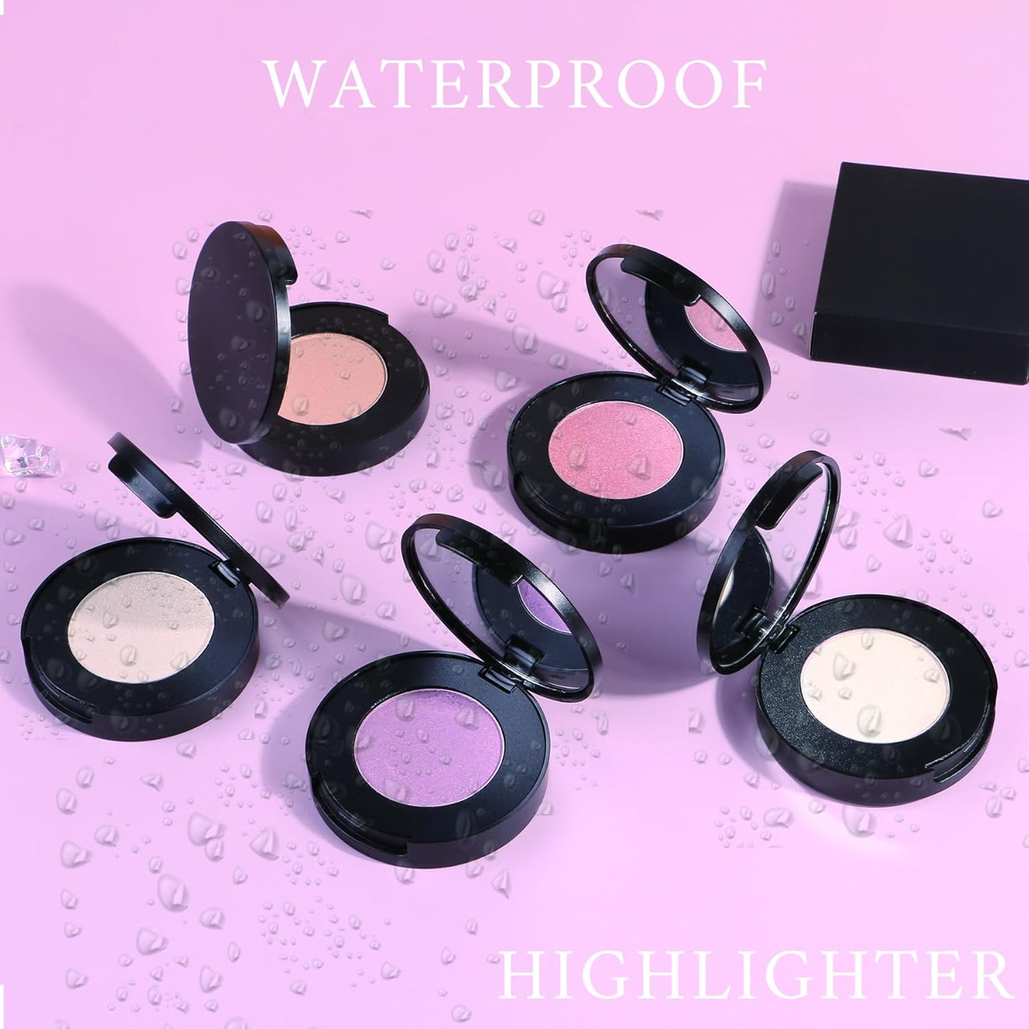 Face Highlighter Powder Palette, Glossy Glitter Illuminator Powder, Shimmer Shades for Face Highlighter Makeup, Highly Pigmented Natural Shiny Highlight Makeup Illuminator Highlighter 12