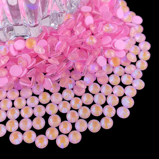 Flatback Glass Rhinestones,Bedazzler Gems 1440pcs Non Hotfix Crystal Rhinestones for Nail Charms Crafts Clothes Tumblers,Pink AB Neon,SS16