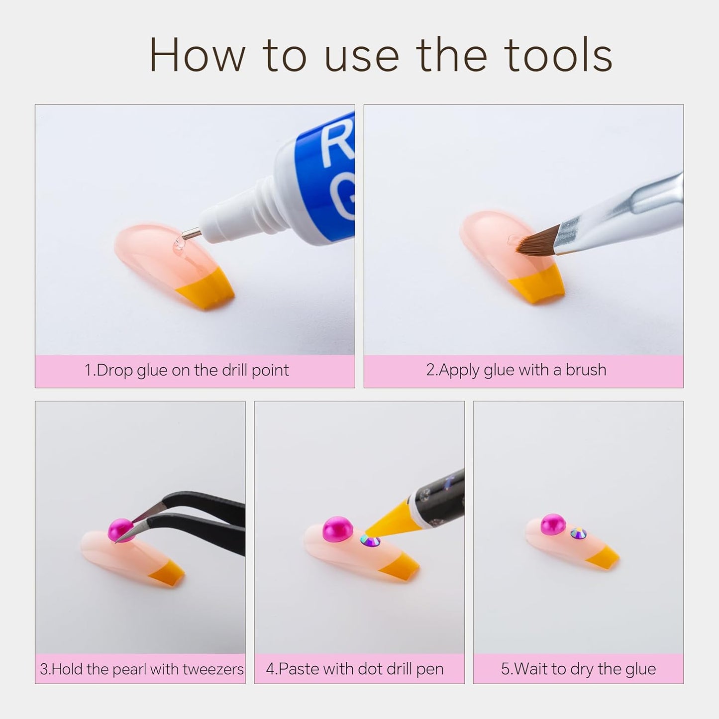 60g Pink Purple Flat Back Pearls Rhinestones for Crafts Mixed Size 3mm-10mm AB Color Round Half Pearls Flatback Pearl Beads and Resin Rhinestones Set for Face Art with Glue