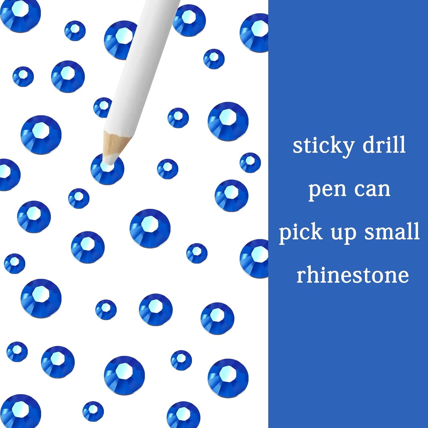 Multi Size 3mm 4mm 5mm Rhinestones Set for Nails Crafts Sapphire Non Hotfix Rhinestones Nail Gems Rhinestone Round Flat Back Resin Rhinestone for Makeup Clothes Shoes Eyes Bottles Crafts