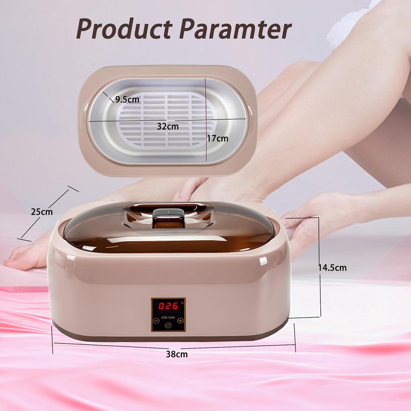 Paraffin Wax Machine for Hands and Feet – 4000ml Paraffin Wax Bath for Skin Brightening & Even Tone – Moisturizing & Softening Treatment for Dull Skin on Hands, Knees, Elbows