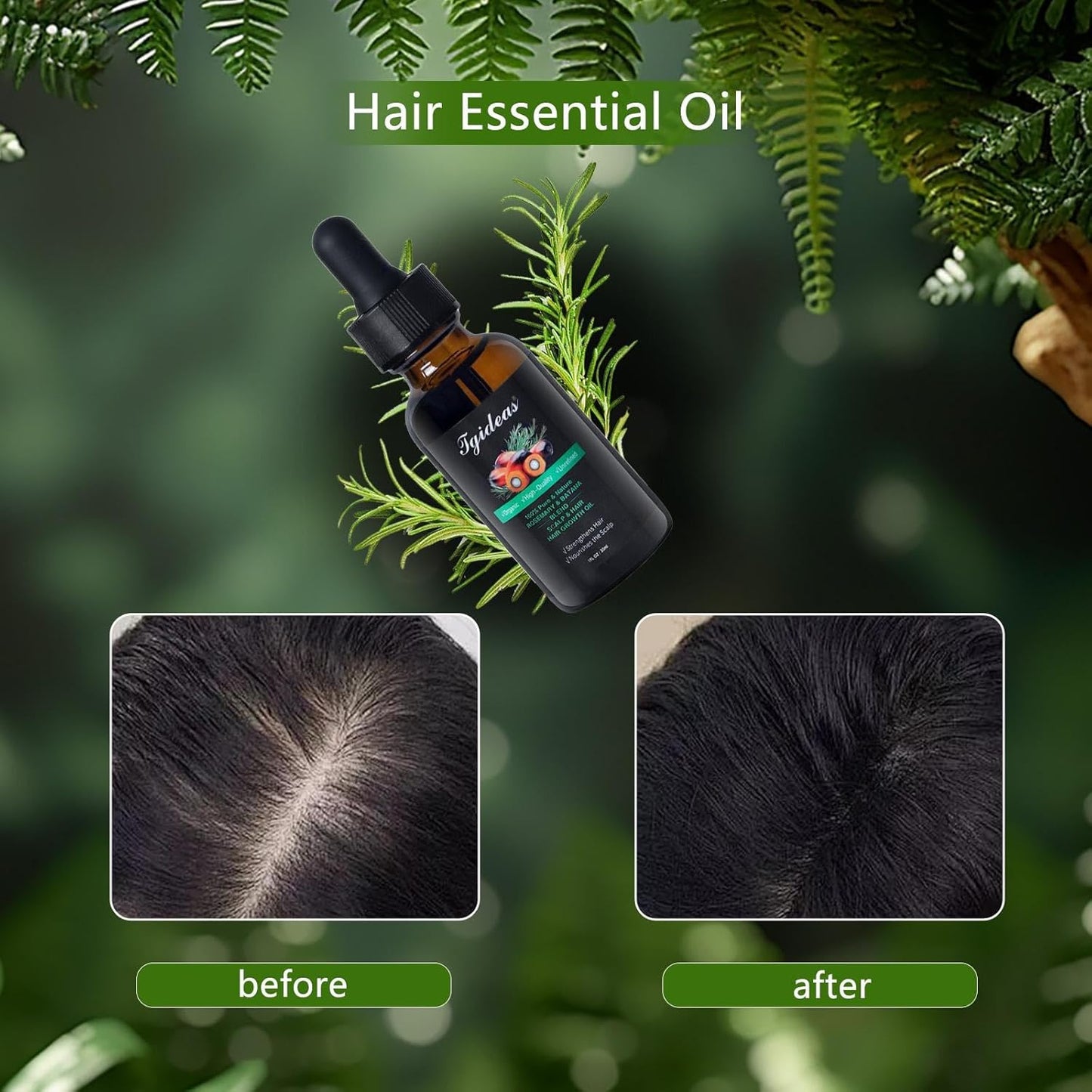 Rosemary Batana Oil - Organic Hair Growth -for Scalp & Hair Strengthening - All Hair Types Treatment Oil - Eyebrow & Eyelash Nourishing
