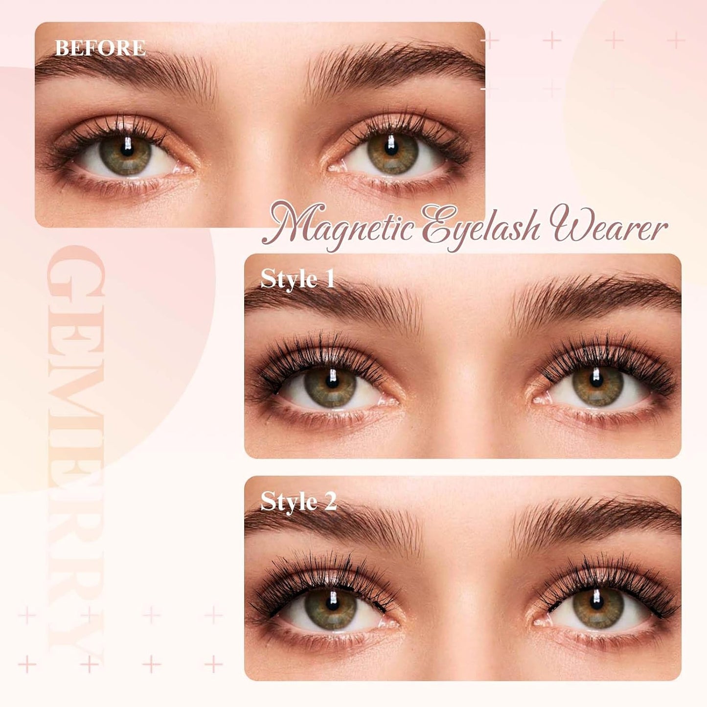 GEMERRY Magnetic Eyelashes with Applicator Magnetic Lashes Natural Look No Glue No Eyeliner Needed Soft Strip Lashes