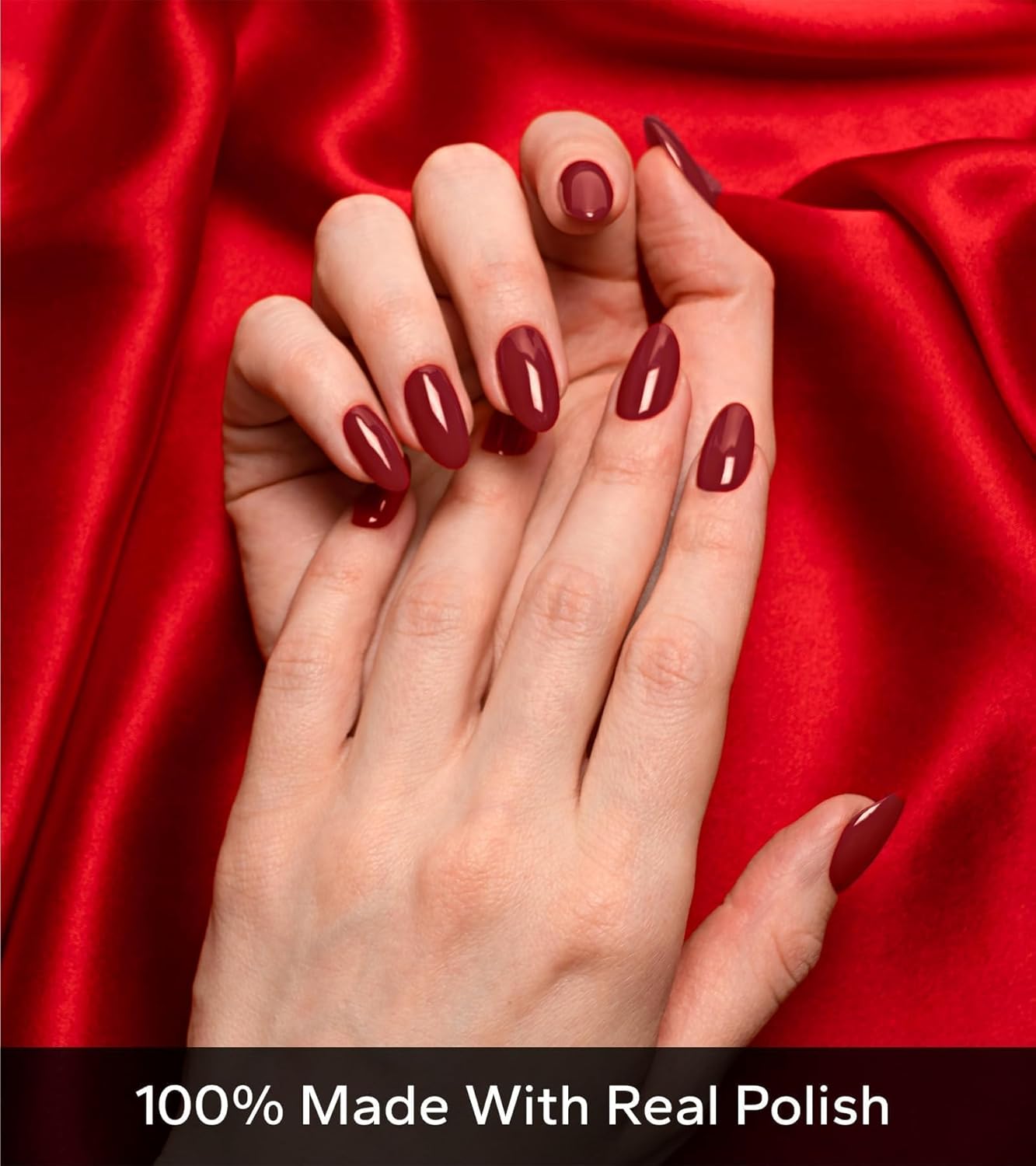 Nail Polish Strips, 20Pcs Salon Quality Gel Nail Stickers, Easy Long Lasting Wraps for Short Nails no UV Light Needed (Red)