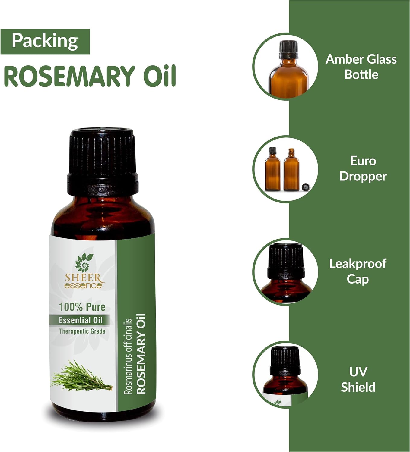 Rose Mary Oil -(Rosmarinus Officinalis)- Essential Oil 100% Pure Natural Undiluted Uncut Therapeutic Grade Oil 8.45 Fl.OZ