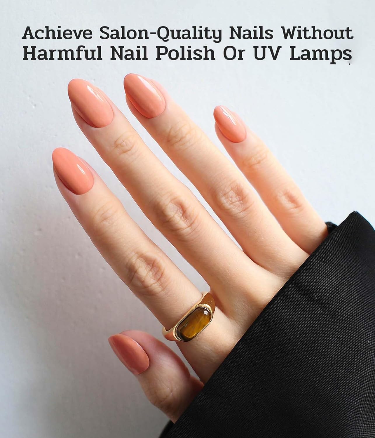 Nail Polish Strips - 22 Pcs Salon Quality Gel Nail Stickers - Long Lasting Wraps (Rust)