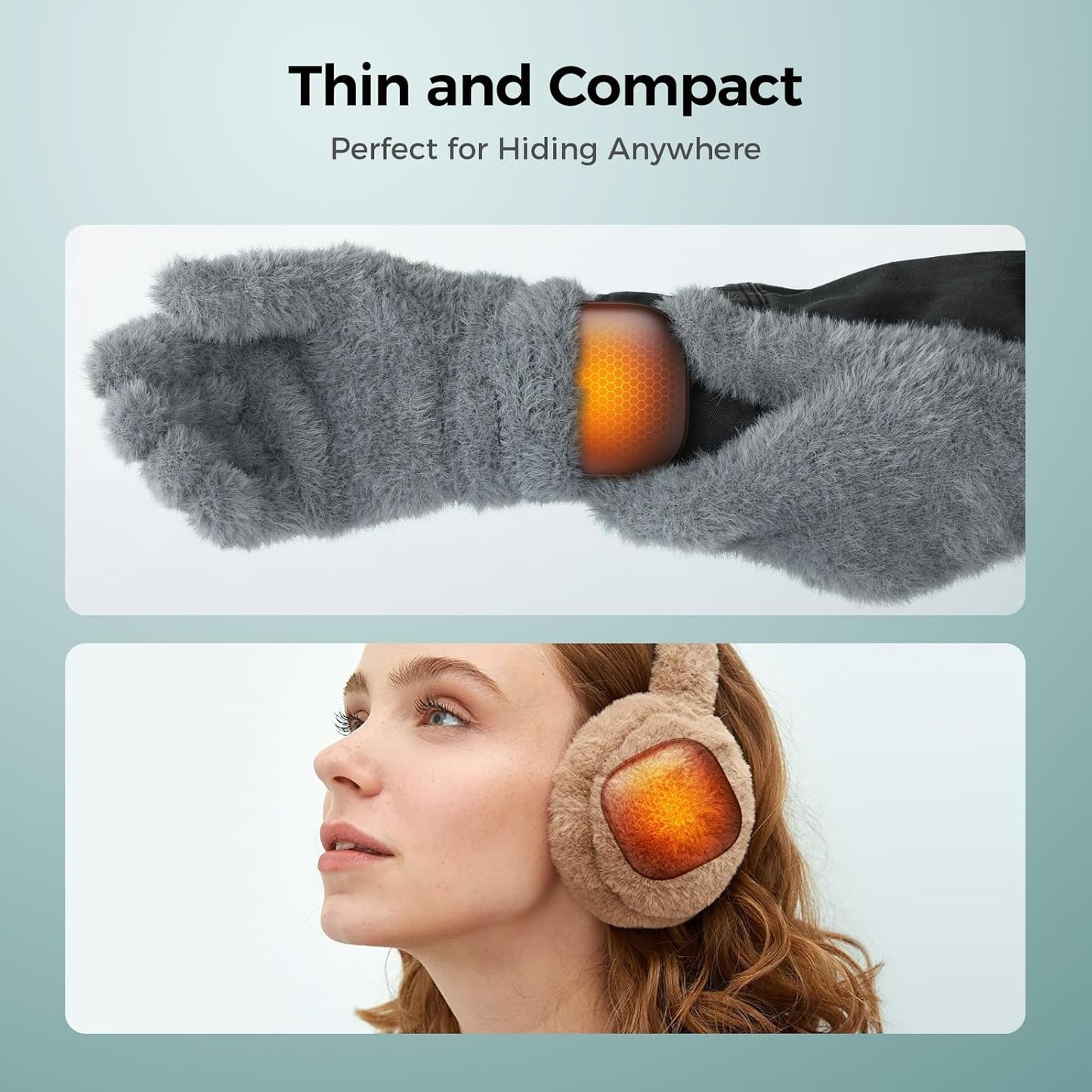 Pocket Size Hand Warmers Rechargeable 2 Pack, Heat for 10 Hours AI Smart Chips Ultrathin Electric Handwarmers with 4000mAh, Portable Electric Hand Warmer, Hunting Camping Hiking Men Womens Gifts