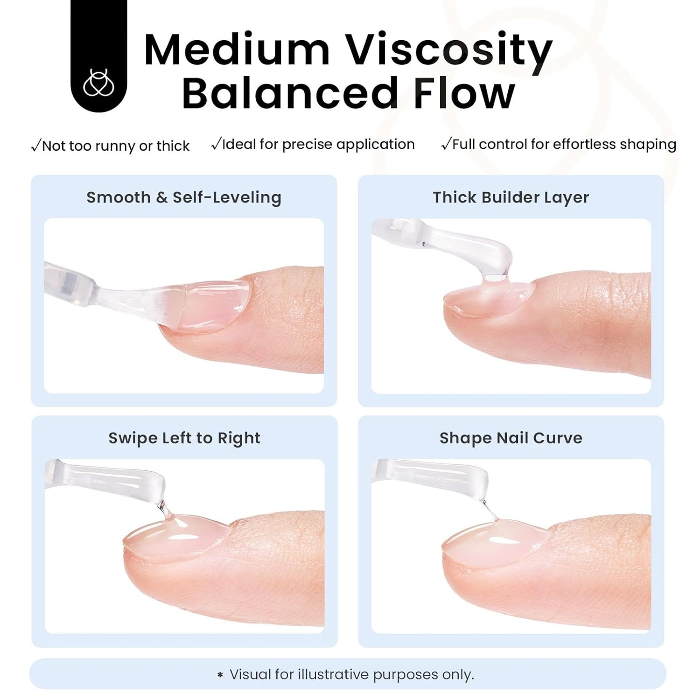 Beetles Builder Gel Set,Dew Glow 2 Pcs 0.5 oz 8 in 1 Nail Strengthening Apex Building Nail Extension for Beginner DIY Salon at Home,Clear Builder Nail Gel for Nails,Fall Nails,UV & LED Lamp Needed