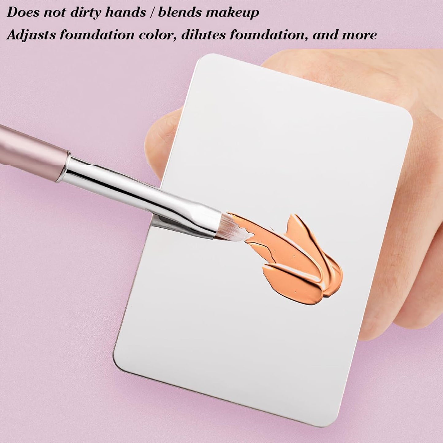 Makeup Mixing Palette, KissDate Makeup Spatula Palette with Foundation Spatula, Stainless Steel Makeup MixingTray Nail Art Palette Foundation Mixing Tray Cosmetic Spatula Makeup Palette Makeup Mixer
