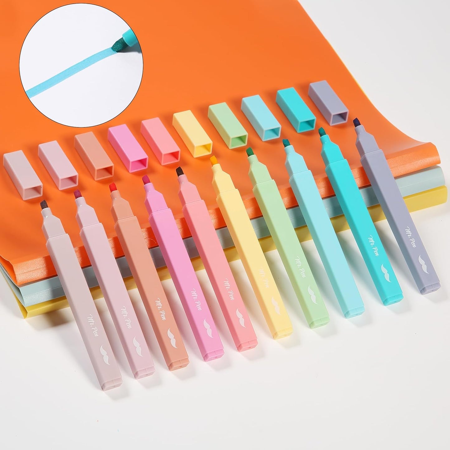 Mr. Pen- Aesthetic Highlighters, 10 pcs, Chisel Tip, Pastel Colors, Cute Highlighters Assorted Colors, Back to School Supplies