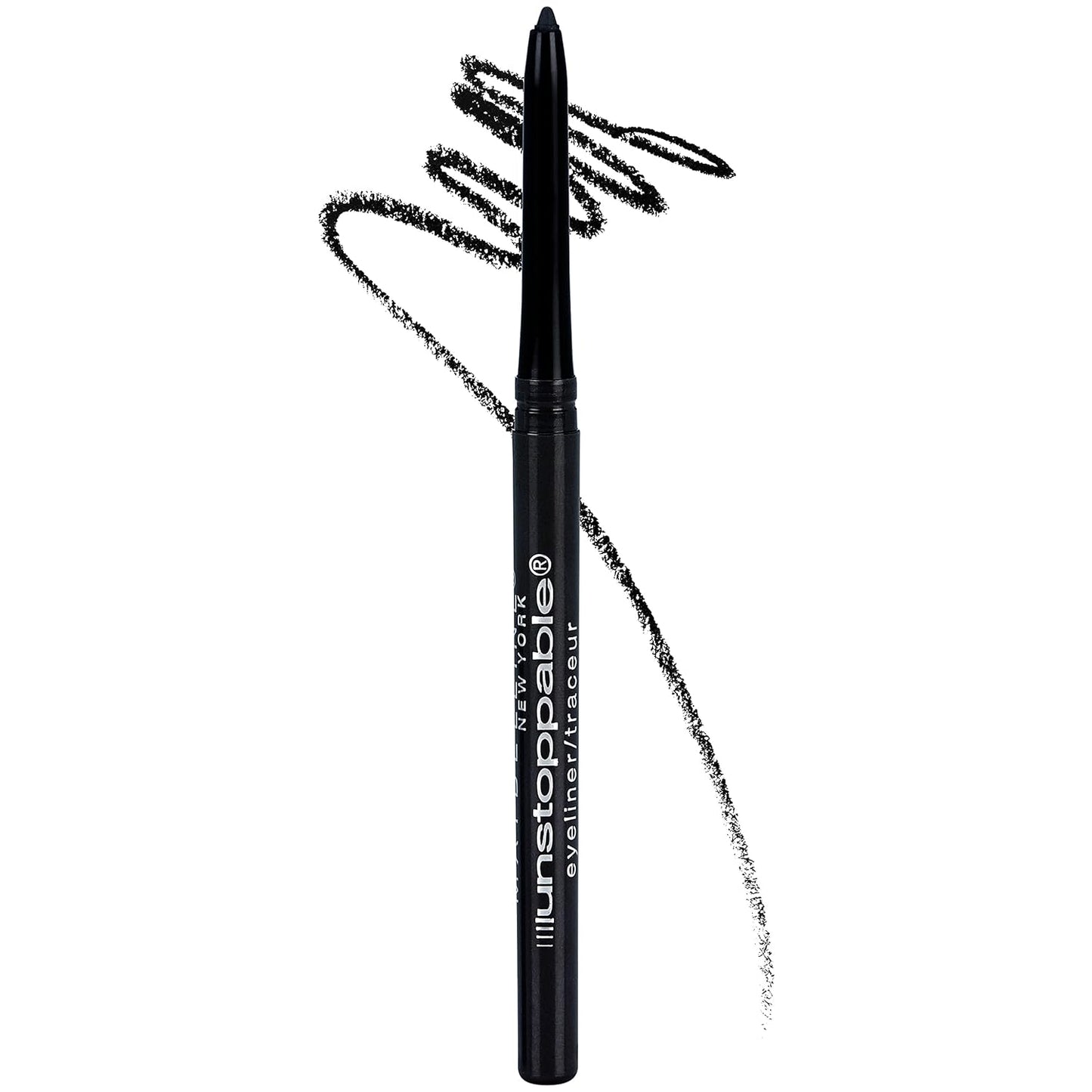Maybelline Unstoppable Waterproof Mechanical Black Eyeliner Pencil, Easy to Apply, Smooth Glide, Up to 24 Hour Wear, Onyx