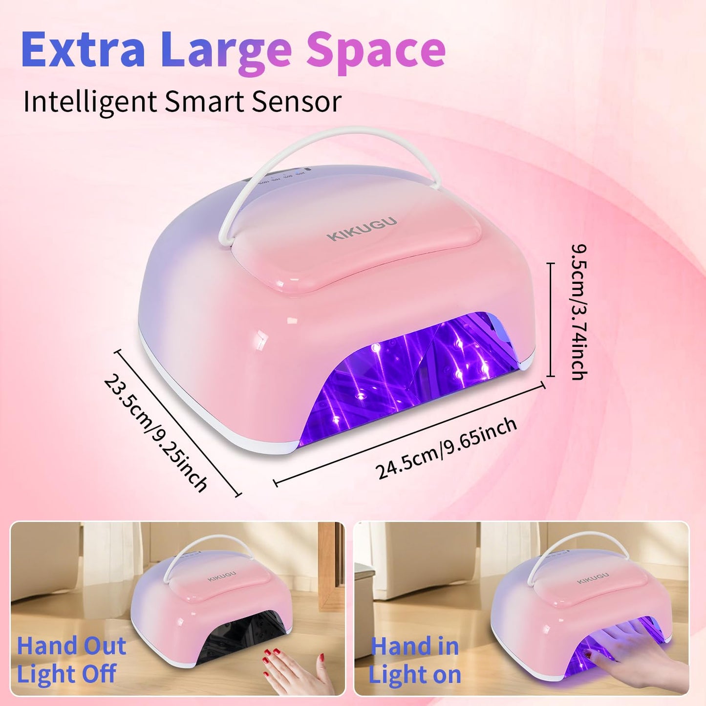 Cordless Rechargeable UV LED Nail Lamp,96W UV Light for Gel Nails with Metallic Reflector & Metal Base, Fast Curing Lamp Manicure,Pedicure,Ideal for Nail Salon(Orange Purple)