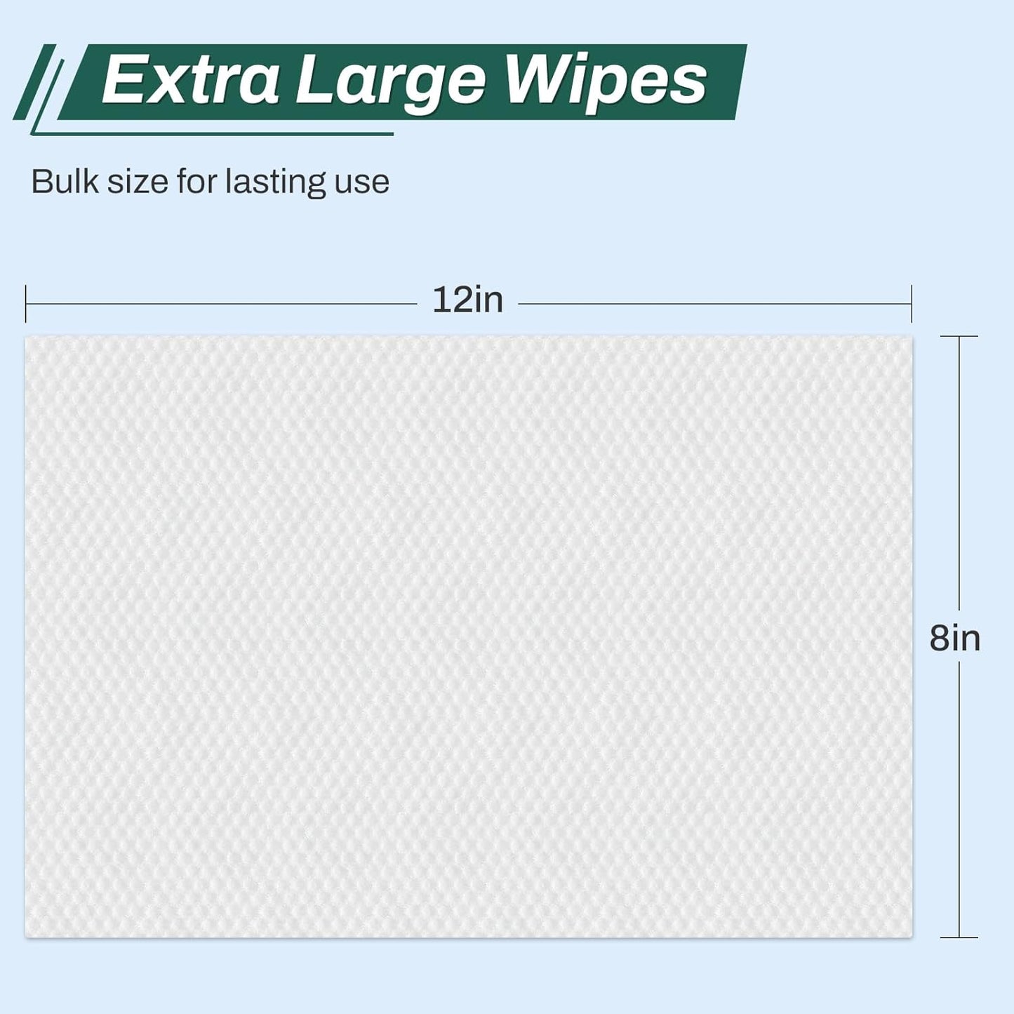 [240 Count] Adult Wipes for Elderly, 8" x 12" Extra Large Adult Wipes for Incontinence & Cleansing - Disposable Washcloth for Elderly Bathing No-Rinse - Vitamin E & Aloe