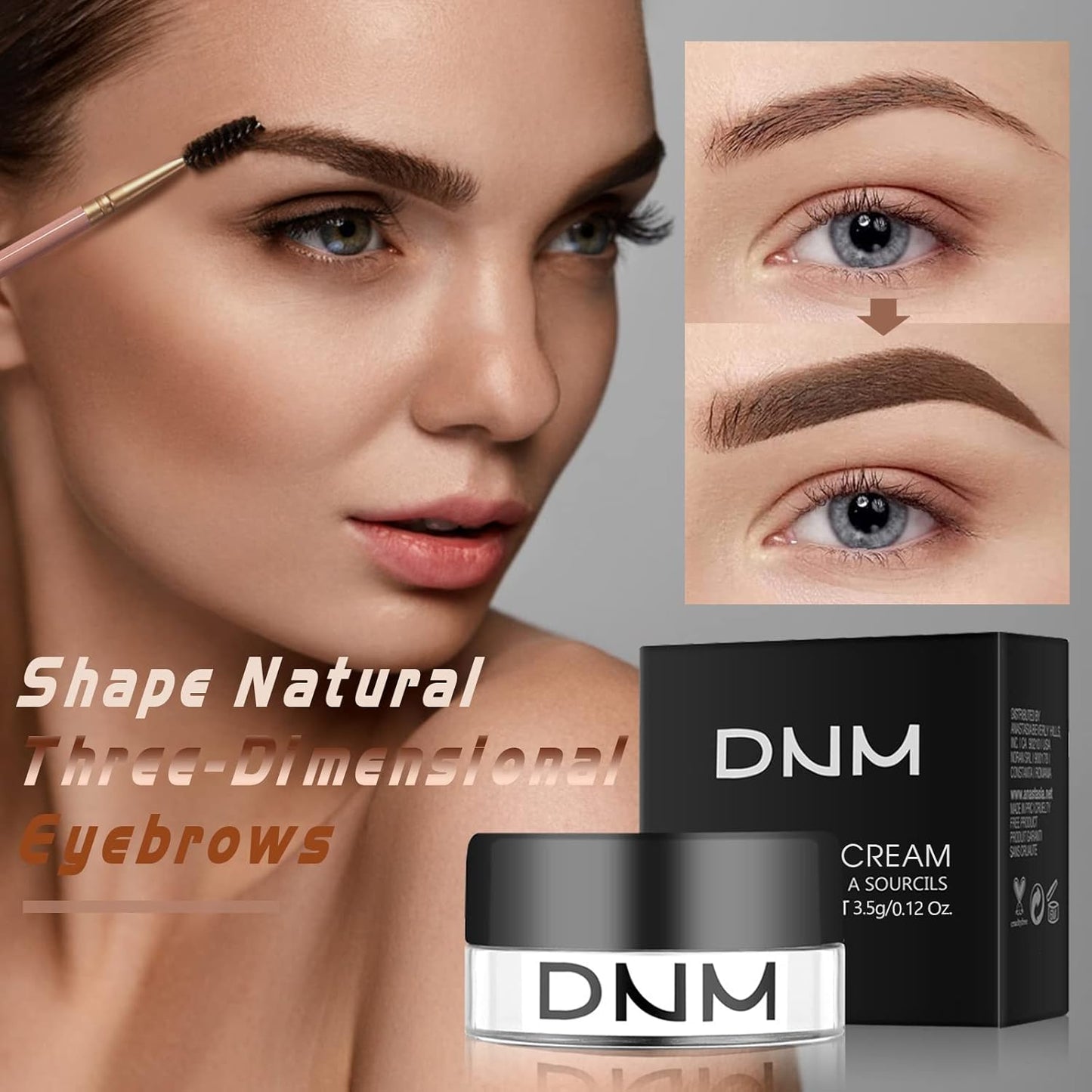 2Pcs Brow Pomade Set with Dual-ended Eyebrow Brush, High pigment Water proof Natural finish Eyebrow Makeup Set with Eyebrow Brush for Women and Girls（10#）