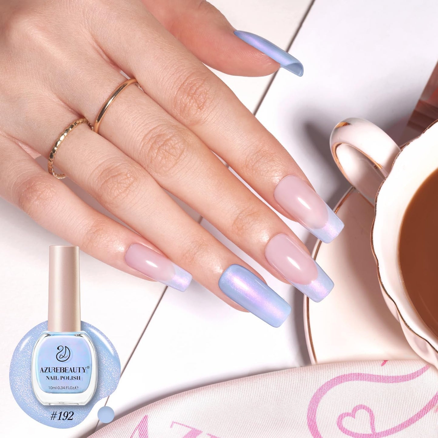 AZUREBEAUTY Nail Polish,Celestial Blue Quick Dry Complete Natural Super Lustrous ,Professional for DIY Manicure and Pedicure at Home