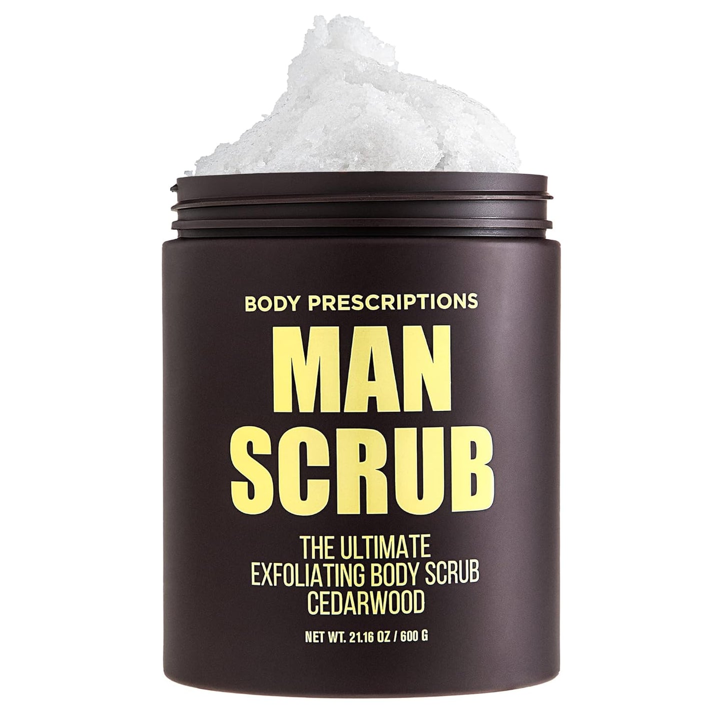 Body Prescriptions Men’s Exfoliating Body Scrub – Ultimate Skin Cleansing Wash in Jar with Twist-Top Lid, For All Skin Types, 21 Ounce (Pack of 1), Cedarwood