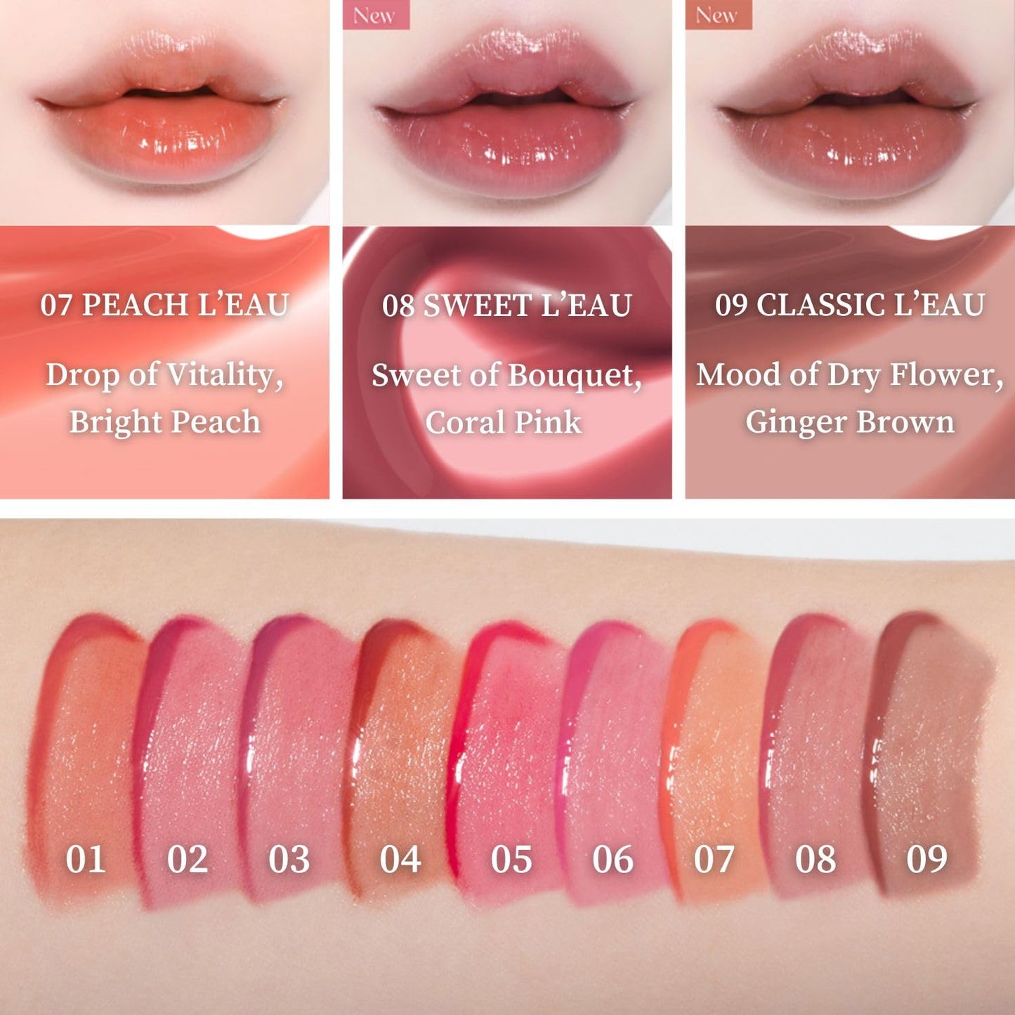 BBIA L’EAU Tint – Glossy & Glow Lip Stain, Watery Lip Tint, Non-Sticky, High Shine Finish, Long-lasting, Moisturizing, Lightweight, Natural, Daily Use, Vegan, Korean Lip Makeup (01 GARDENIA L'EAU)