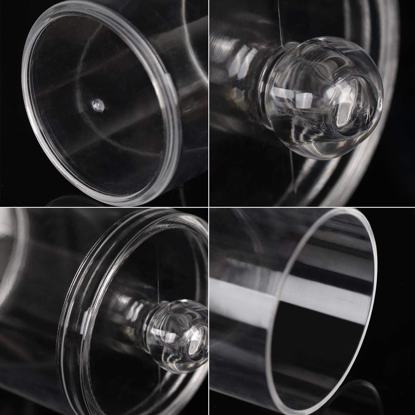 Tbestmax Plastic Qtips Holder Bathroom Container, 10/7 OZ Cotton Ball/Swabs Dispenser, Apothecary Jar Organizer for Storage 3 Pcs