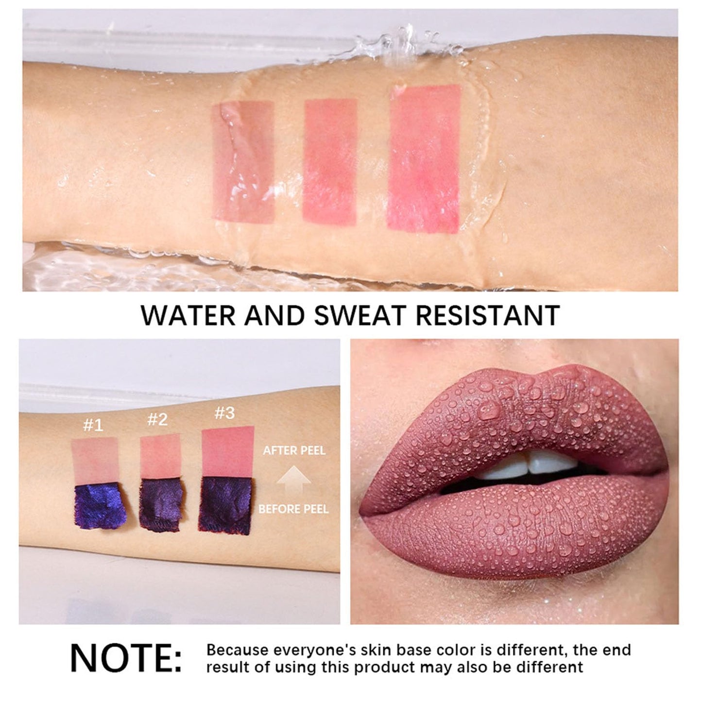 Dulele 3PCS Peel Off Lip Stain, Matte Peel Off Lip Gloss Long Wear Lip Stain Peel Off Lipstick Set, Waterproof Highly Pigmented Peel Off Lip Tint Stain (Pink, 1)