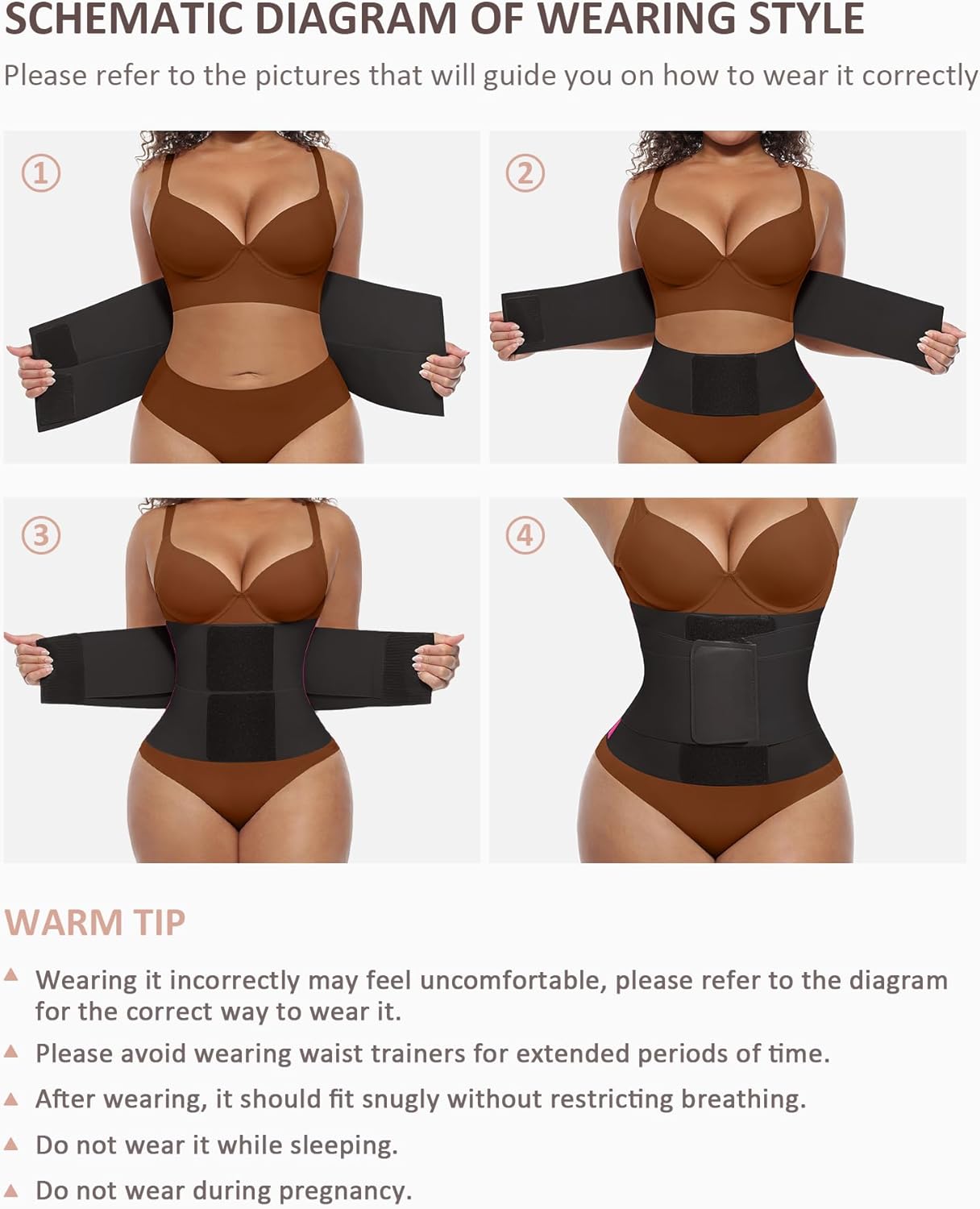 FeelinGirl Waist Trainer Belt Waist Cincher Trimmer Ab Belt Tummy Control Body Shaper with Triple Wrap Women and Men