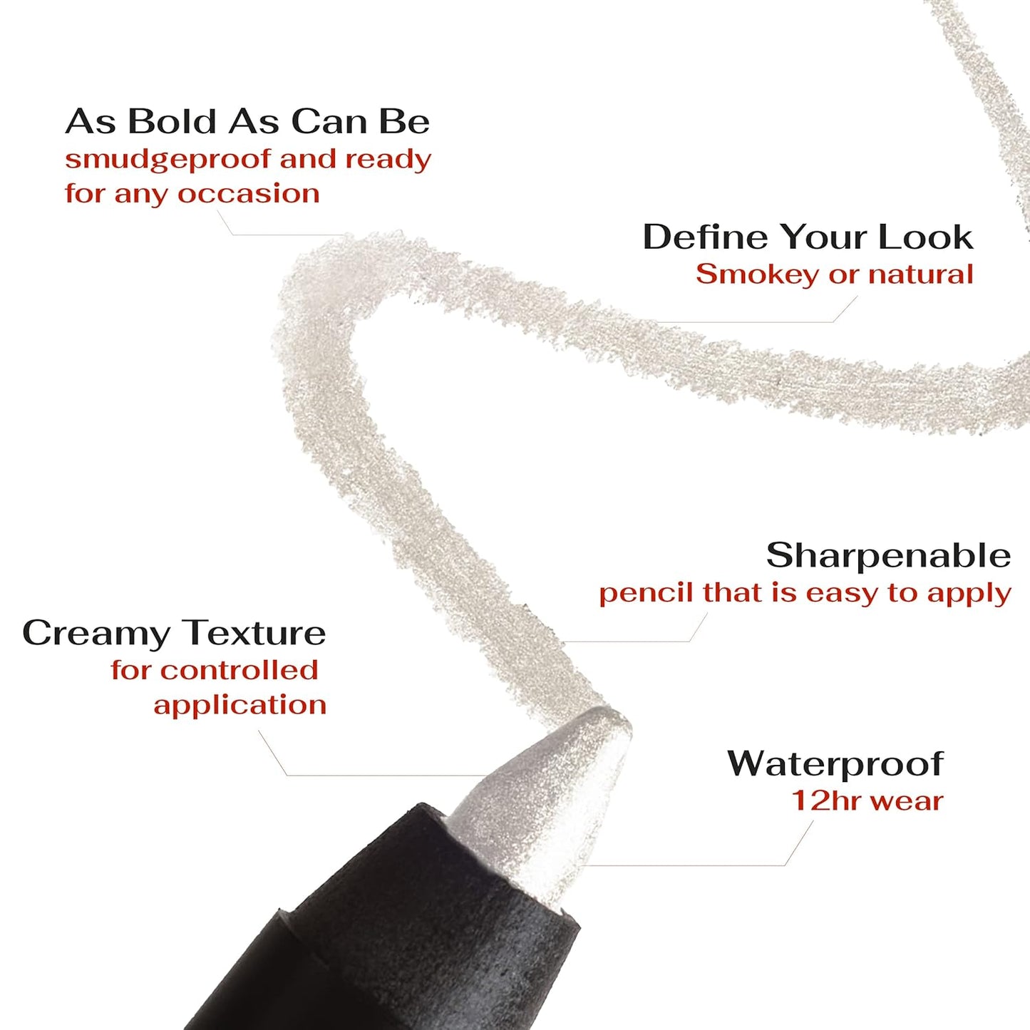 K7L Silver Shimmer Eyeliner Cosmetics - Waterproof Eyeliner Pencil - Disco