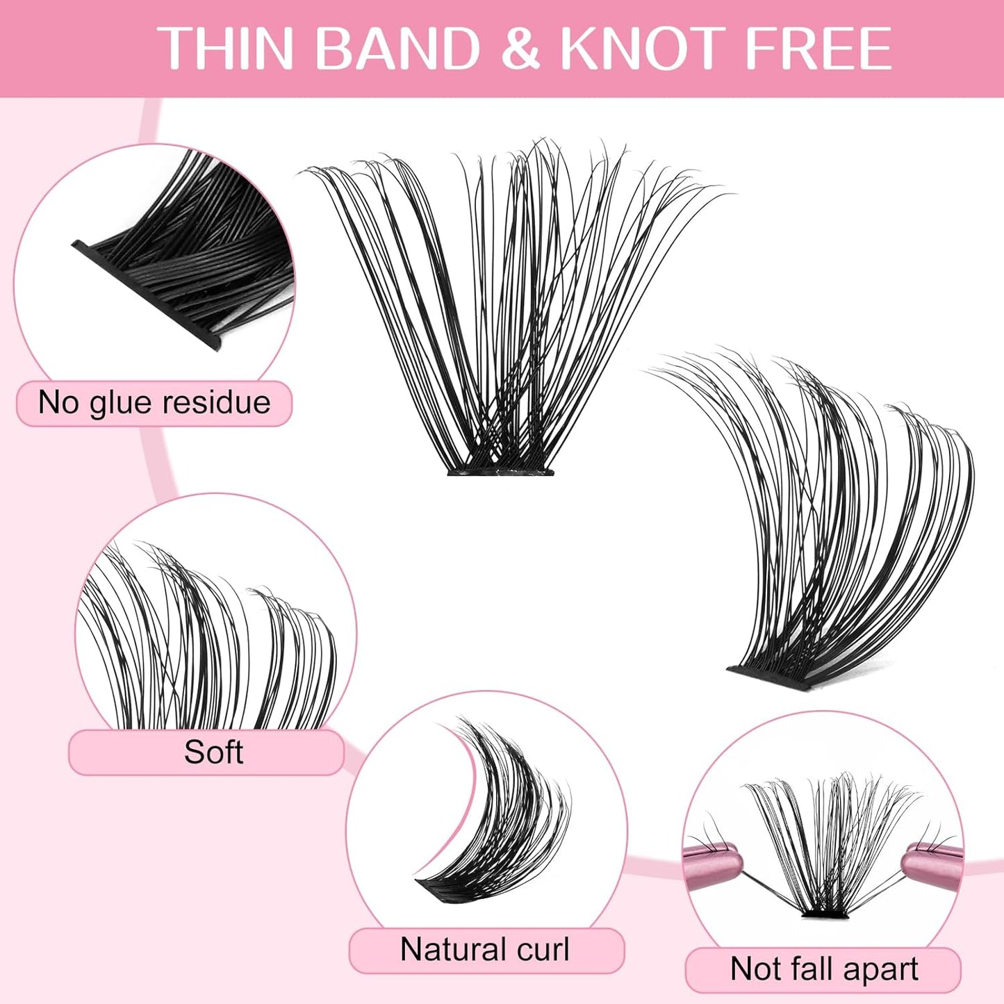 Individual Lashes 60D Mixed 0.05 Lash Clusters 14 Rows that Look Like Eyelash Extensions DIY Lash Extension Self Application At Home (60D-D-9-16mix)