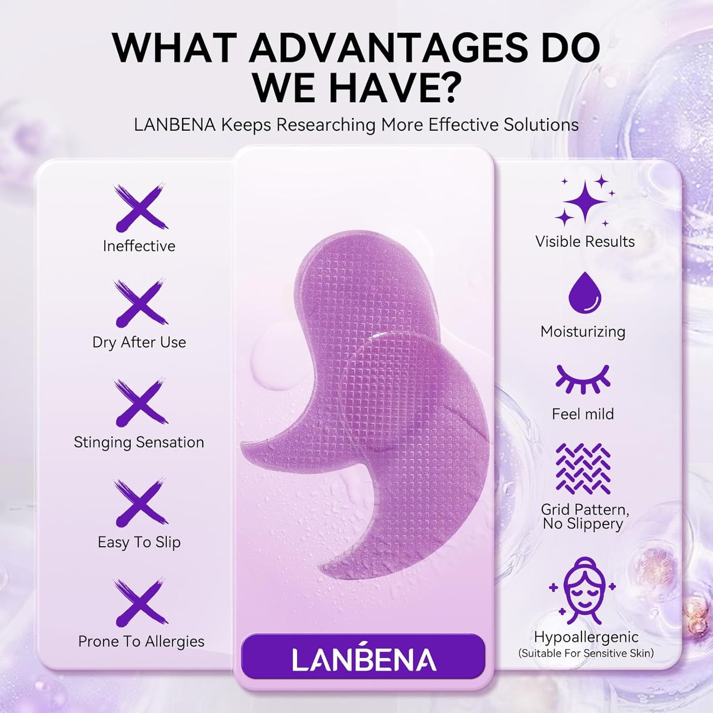 LANBENA Retinol Under Eye Patches for Dark Circles and Puffy Eyes, Cooling Eye Masks for Eye Bags, Fine Lines & Wrinkles Reduce, Anti-Aging, Hydra-Gel Collagen-30 Pairs