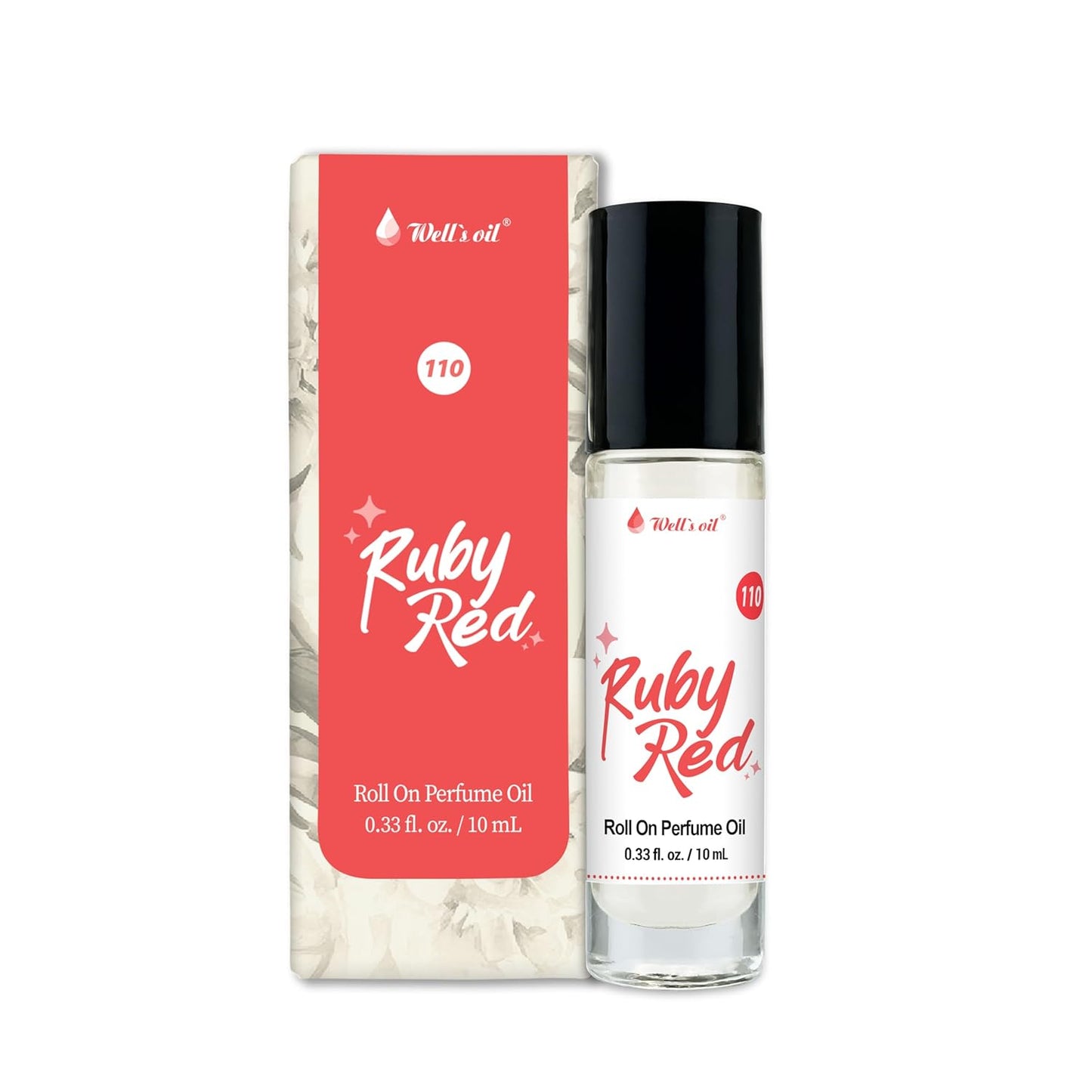 Well's Oil Well's Perfume Oil Roll-On (Ruby Red Type) | Clean, Rich, Pure Scent | Alcohol-Free | Oil Based | Long Lasting | Concentrated Roll-on Perfumes for Women and Men | 10 ml / 0.33 fl Oz