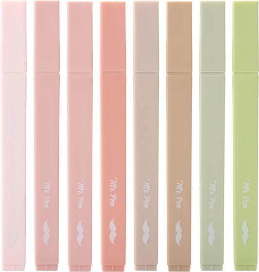 Mr. Pen- Aesthetic Highlighters, 8 pcs, Chisel Tip, Boho Colors, No Bleed Bible Highlighter Pastel, Assorted Colors, Cute, Back to School Supplies