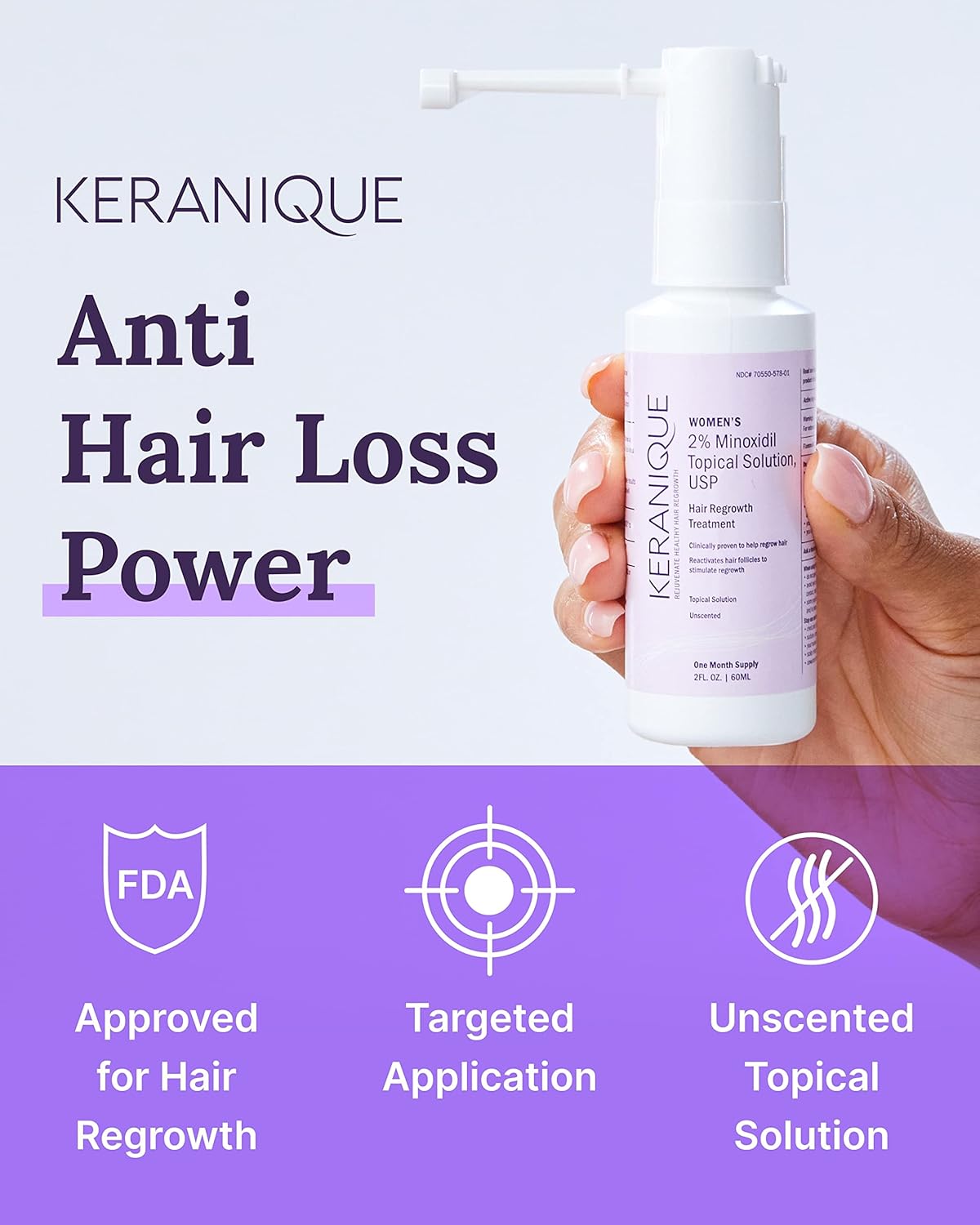 Keranique Hair Regrowth Treatment Extended Nozzle Sprayer