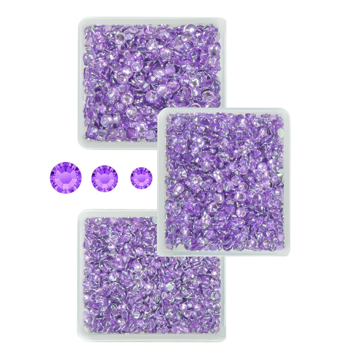 Amethyst Purple Crystal Resin Rhinestones for Crafting 3mm 4mm 5mm Flatback Stones Non-Hotfix Diamonds Crystals Gems for Nails Face Eyes Makeup Tumblers Bottles DIY Crafts Decor Clothes Shoes