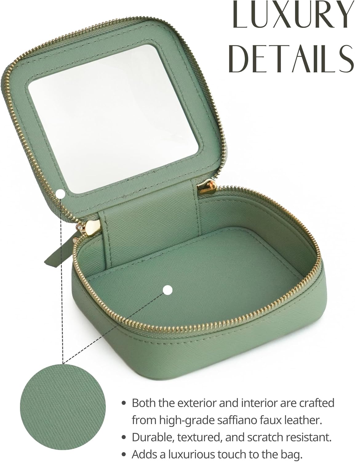 Popvibe Clear Makeup Bag Travel Cosmetic Case Transparent Toiletry Bag with Zipper, Portable Make Up Organizer Traveling Compact Car Bag for Essentials