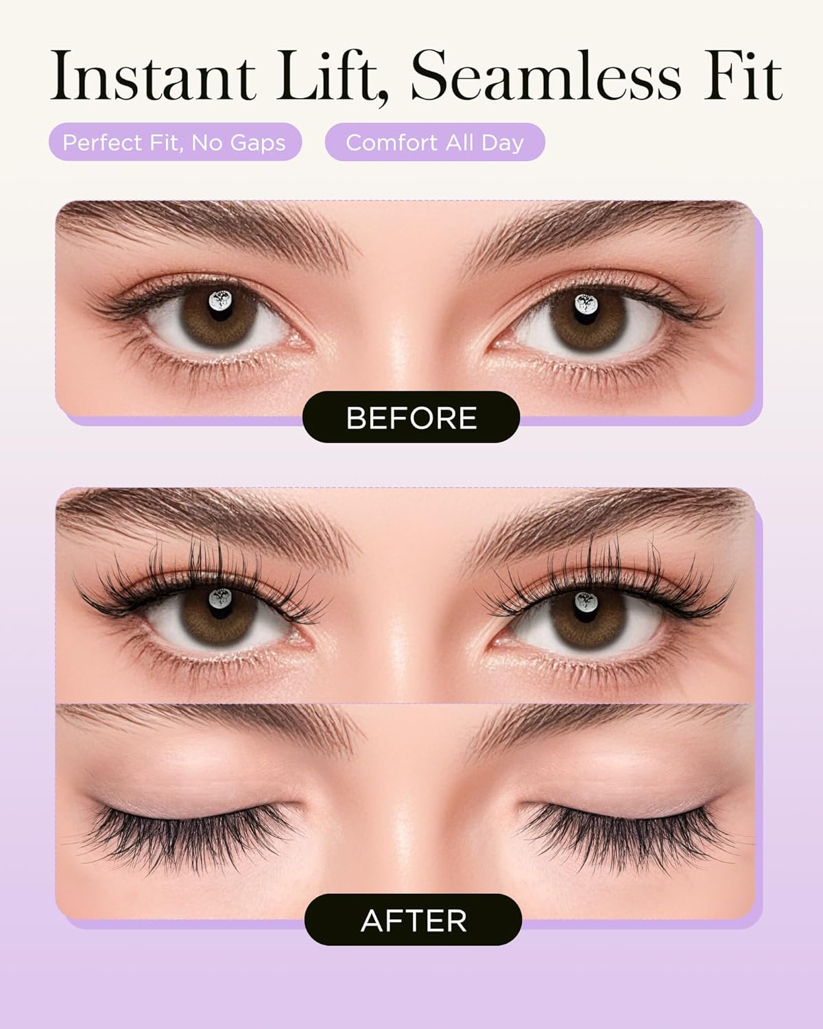 BEYELIAN Magnetic Eyelashes Natural Look Soft Magnetic Lashes with Applicator Reusable No Glue Needed False Eyelashes Easy to Wear and Remove (1 Pair,SME01)