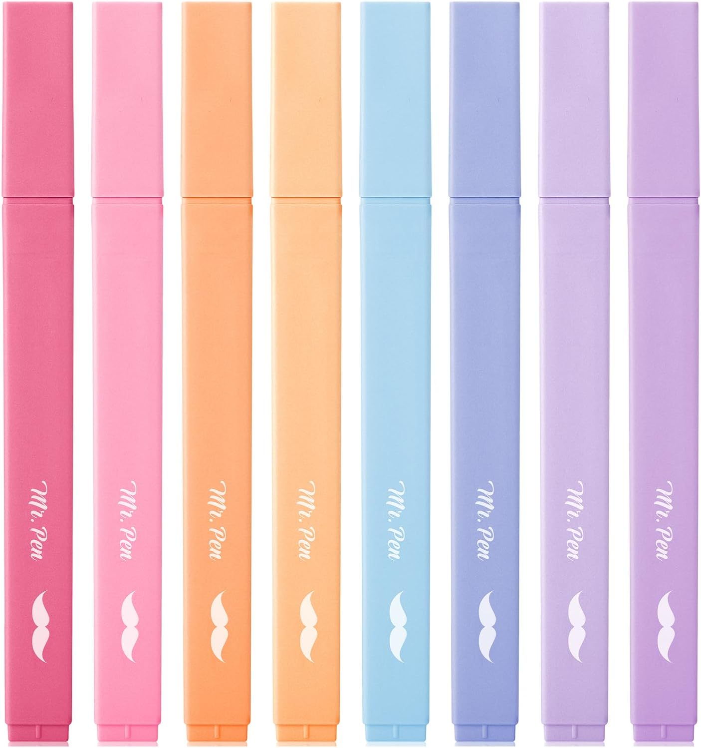 Mr. Pen- Aesthetic Highlighters, 8 pcs, Chisel Tip, Assorted Colors, No Bleed Bible Highlighter Pastel