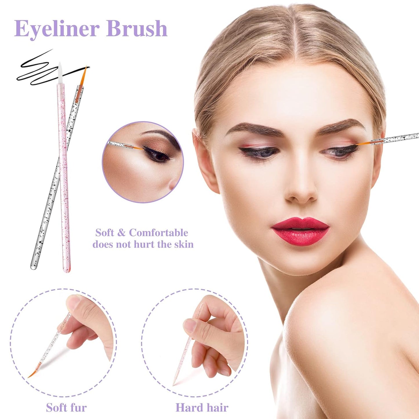 270 PCS Crystal Disposable Makeup Applicators Kit, Makeup Artist Must Haves Tools 100 Mascara Wands 100 Lipstick Applicators 70 Eyeliner Brushes with Organizer Box Christmas Gifts for Women