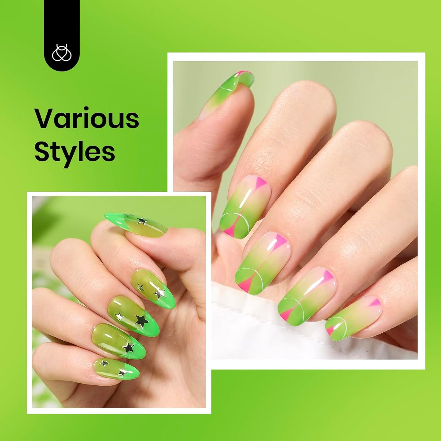 Beetles Green Gel Nail Polish, 15ML Light Green Jelly Gel Polish Soak Off UV Sheer Translucent Effect Spring Summer Gel French Nail Art Design Manicure Gift for Women