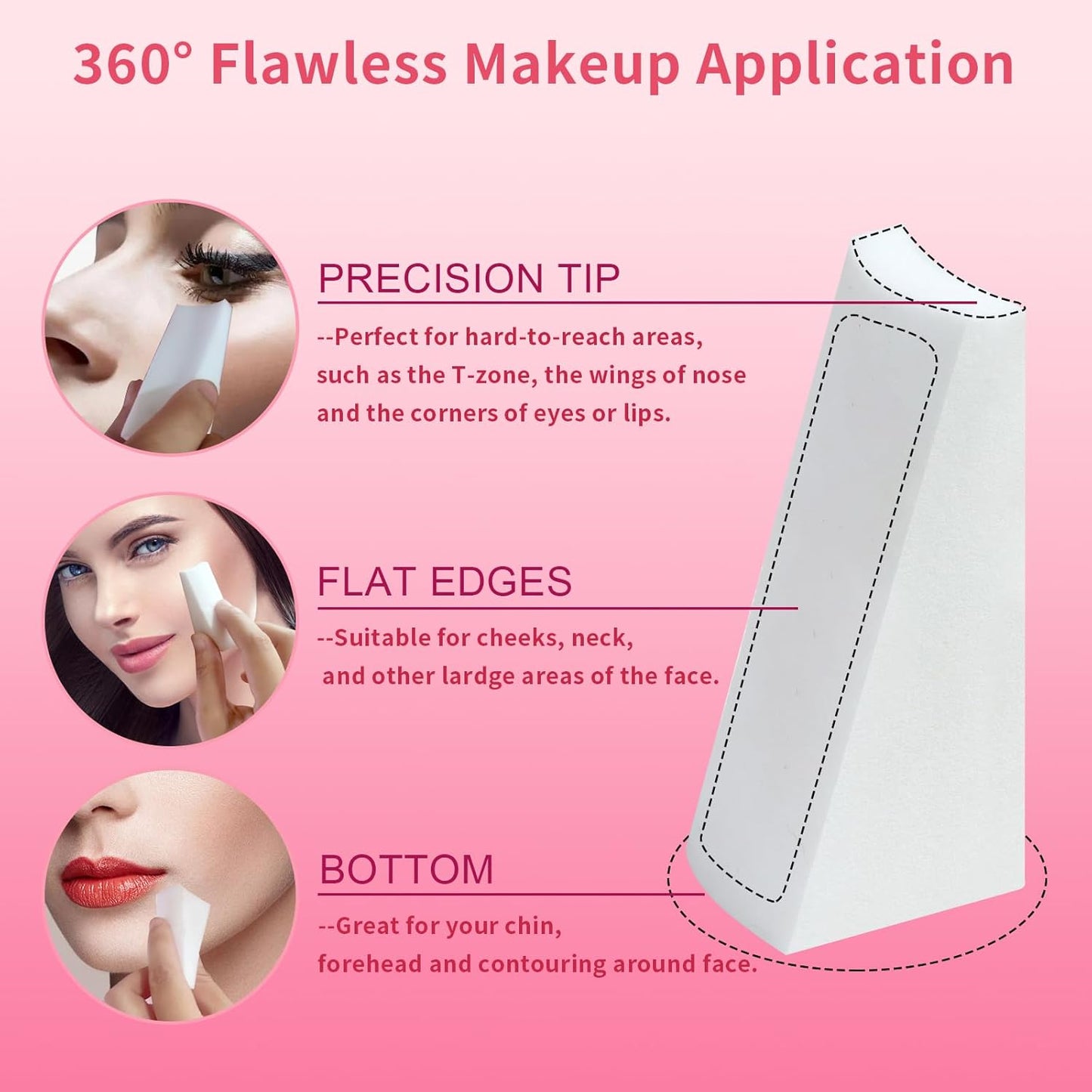 324 Pcs New Makeup Sponges Wedges for Face Foundation, Latex-Free Triangle Cosmetic Make Up Sponge for Flawless Application and Blending, Beauty Blender for All Skin Types with Six Pouches